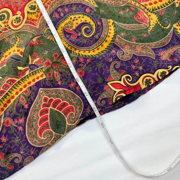 Valerie Stevens Pure Silk Paisley Midi Skirt Women’s 2XL Vintage Boho 90s Retro - Picture 15 of 15